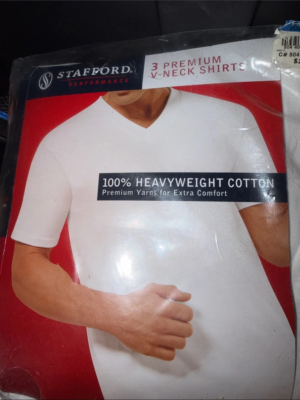 Stafford White V-Neck Short Sleeve Tee - 3 Pack